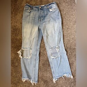 Free People Light Blue Distressed Jeans